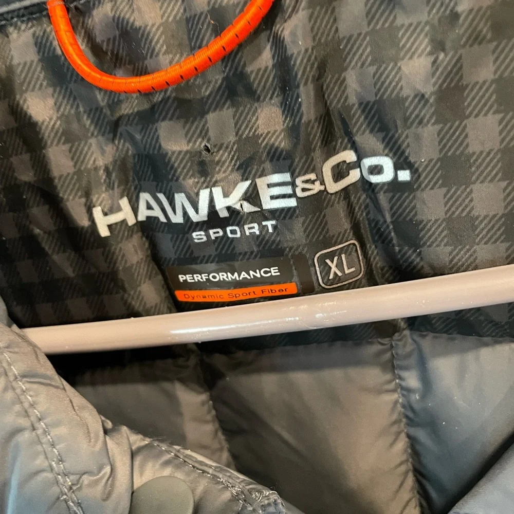 Hawke & Co sport Performance Gray snap up long sleeve duck down puffer jacket XL